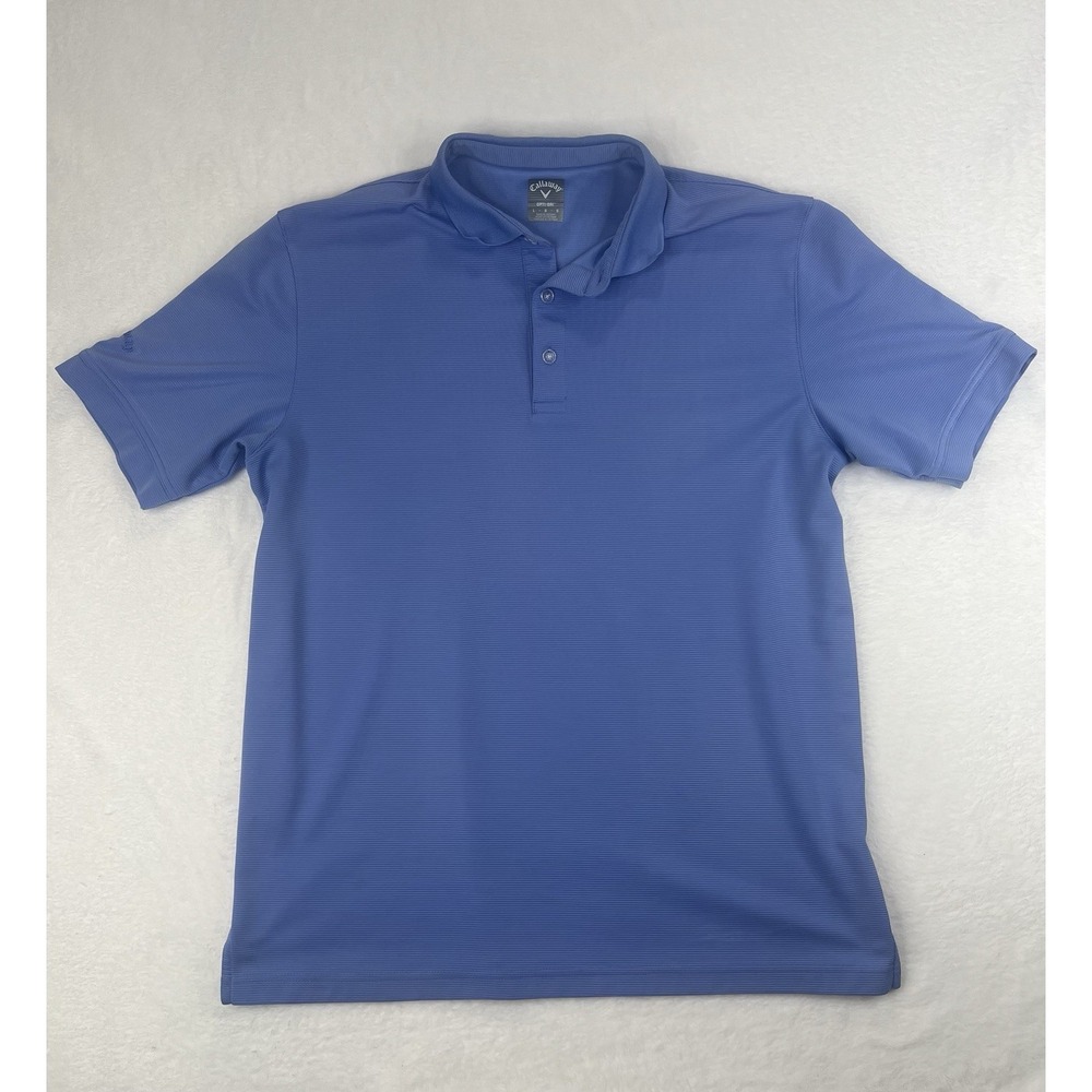 Callaway‎ Opti Dry Performance Golf Polo Mens Sz Large Blue Striped